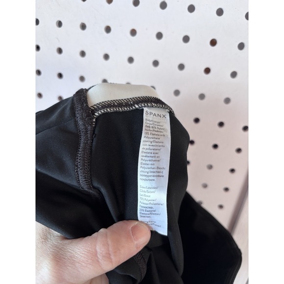 Spanx Leggings Womens Size Small Black Faux Leather Side Stripe High Waist - Picture 7 of 7